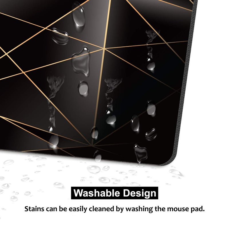 Audimi Mouse Pad Medium Mouse Mat Anti-Slip Base for PC Office Working Gaming, Golden Lines Triangle - Image 5